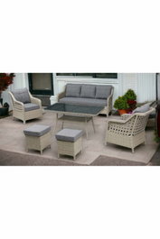 Hanah Home Conjunto de Jardín Rondi Gris Oscuro y Miel